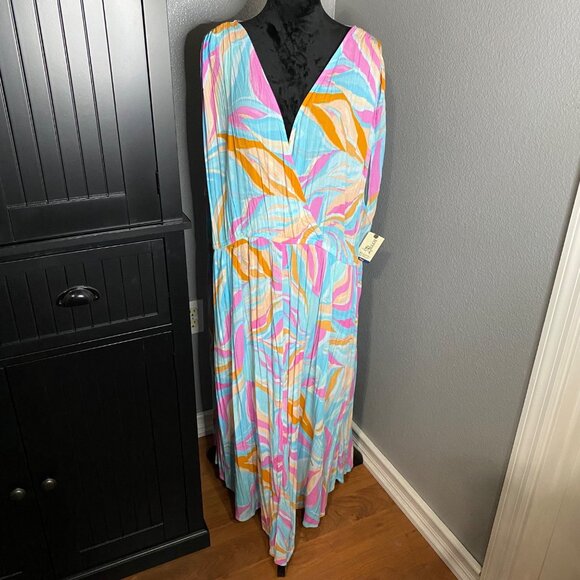 Terra & Sky Dresses & Skirts - Terra & Sky Maxi Dress Womens 2X Plus Size Pastel Sleeveless Boho Y2K Coastal NW